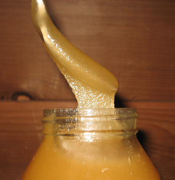 Crystallized Alfalfa Honey On a Fork